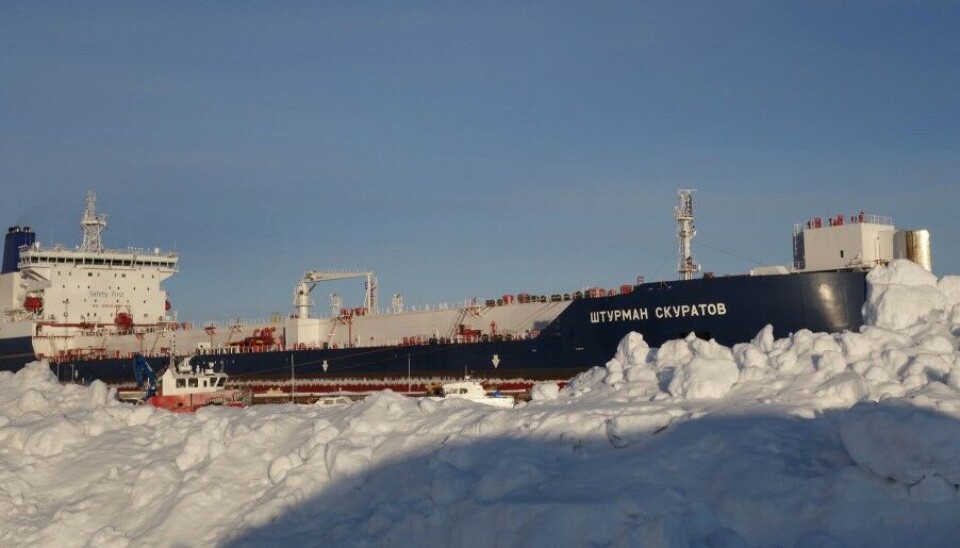 Oil tanker Shturman Skuratov is shipping Russian Arctic oil for Gazprom Neft. In year 2020, it paid a visit to Kirkenes, Norway. Photo: Atle Staalesen