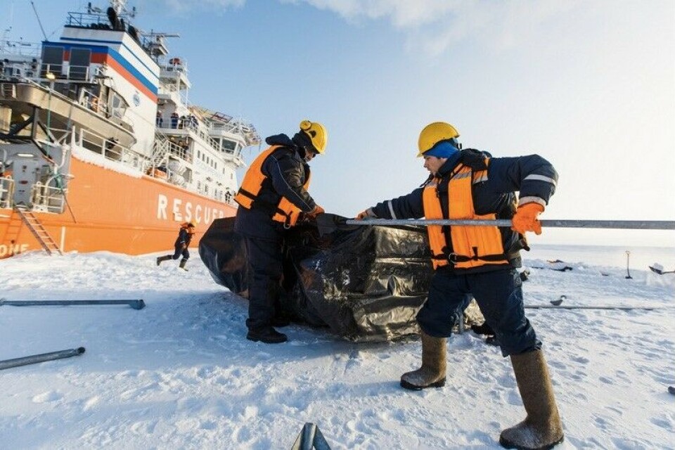 Oil spill preparedness training in Ob Bay, Russia. Photo: morspas.com