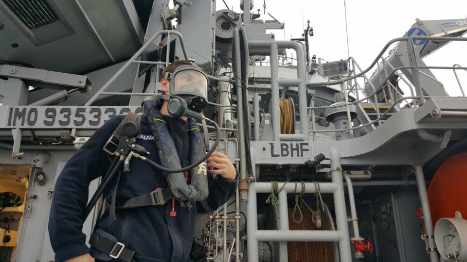 From a drill onboard the “KV Farm” near Norway’s maritime border to Russia. Photo: Thomas Nilsen
