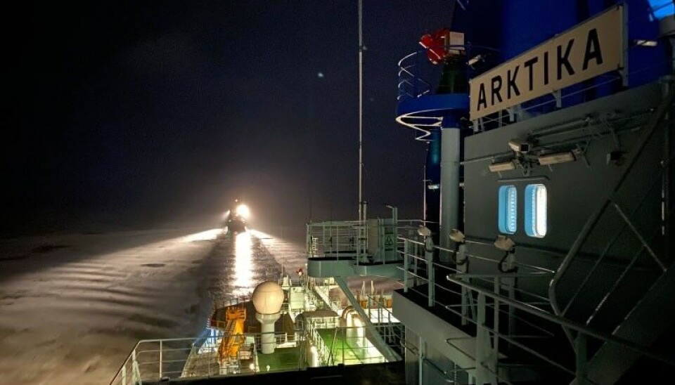 This year's last convoy on Northern Sea Route as Arctic waters rapidly freeze. Illustration photo by Rosatomflot