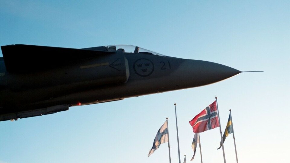 Nordic cooperation, Swedish fighter jet. Photo: Thomas Nilsen
