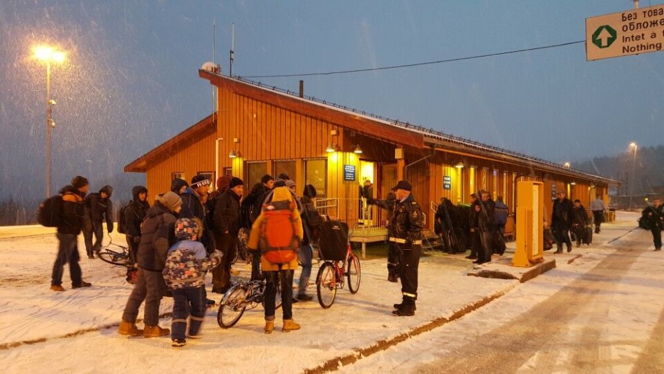 More than 5,000 migrants came via the Arctic Route from Russia to Norway's Storskog border checkpoint outside Kirkenes. Since Russia don't allow people to walk over the border, they came on bicycles. Photo: Thomas Nilsen