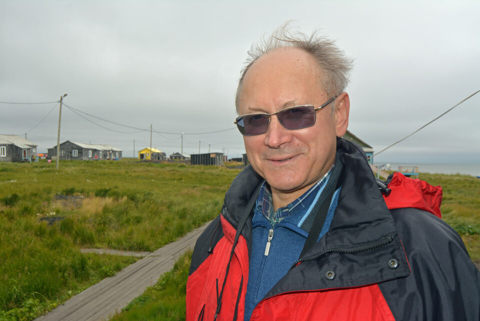 Ambassador Anton Vasiliev at a visit to the Kolgoyev island. Photo: Thomas Nilsen