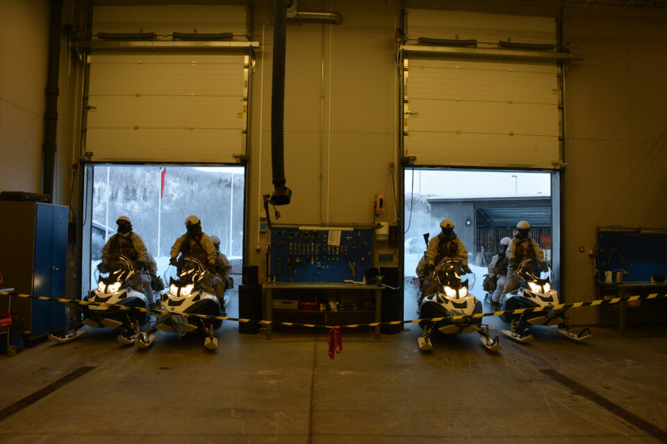 Show-off of new Lynx snowmobiles. Photo: Atle Staalesen