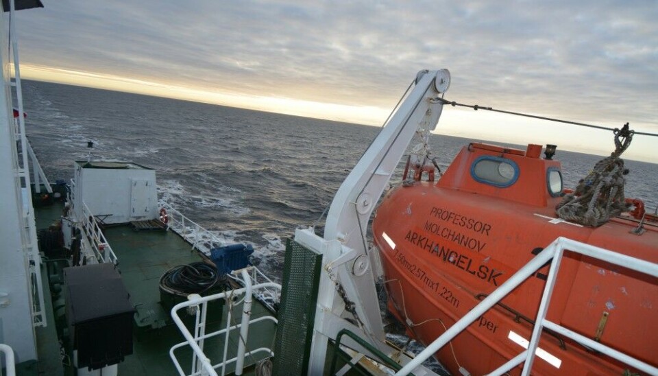 “Professor Molchanov” sailing the eastern parts of the Barents Sea. Photo: Thomas Nilsen