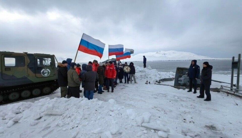 The BV206 took a central stage as World War II Victory Day was marked by Russia's Consulate General in Barentsburg and mining company Arktikugol at Kap Heer on May 8th. Photo: Arktikugol / Vkontakte