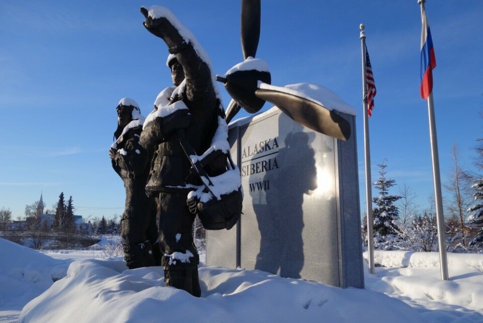World War II monument in Fairbanks, Alaska for the Soviet, American cooperation. Photo: Thomas Nilsen
