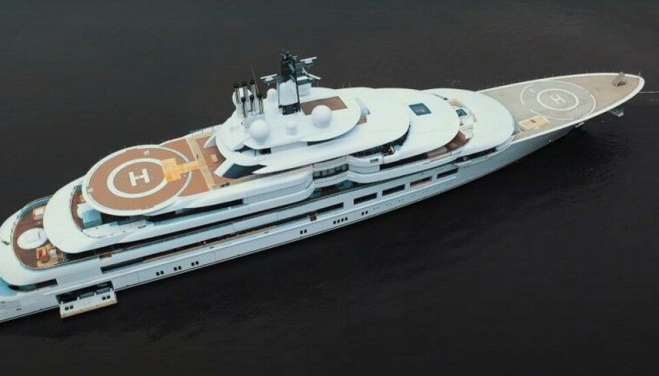 The Scheherazade has a price of more than $700 million and is funded by several of Putin’s oligarch friends. It was built in 2020 at the German Lürssen Yachts and is today under arrest in Italy. Screenshot of video from Lürssen Yachts