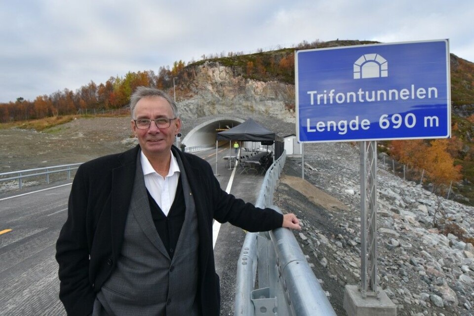 Jan-Henrik Fredriksen in front of the Trifon-tunnel. Photo: Thomas Nilsen