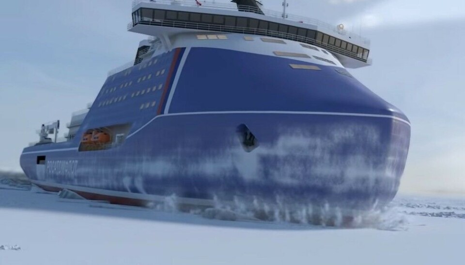 Rossiya icebreaker will be the most powerful non-military vessel ever sailing in Arctic waters. Screenshot from Rosatom video