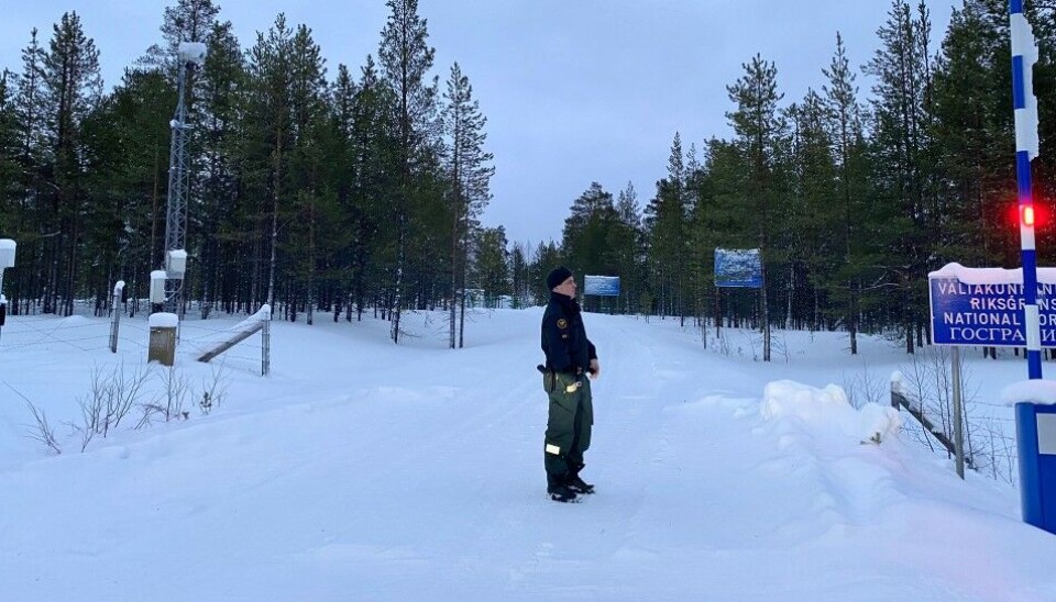 Senior Border Guard Jussi Martin by the borderline at Raja Jooseppi, the most northern checkpoint along Finland's border with Russia, will have no cars or people to control in the time ahead. Photo: Saara-Maria Salonen