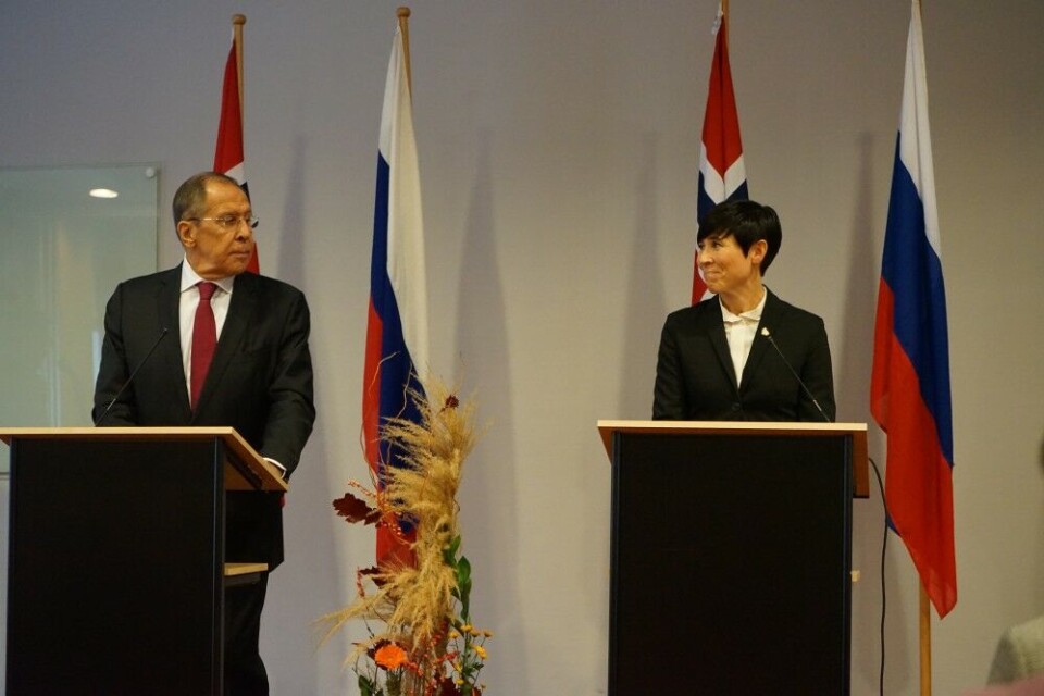Sergey Lavrov and Ine Eriksen Søreide in Kirkenes. Photo: Thomas Nilsen