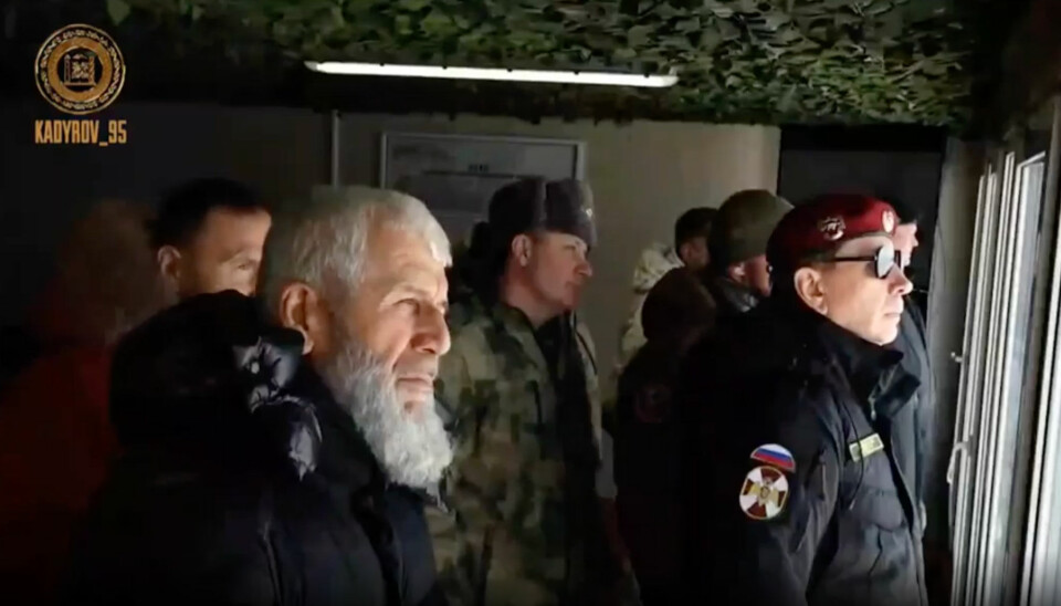 Chechen Deputy Premier Vakhit Usmayev together with Rosgvadia leader Viktor Zolotov. Usmayev operates on social media under the name @djihad_95. Screenshot from video