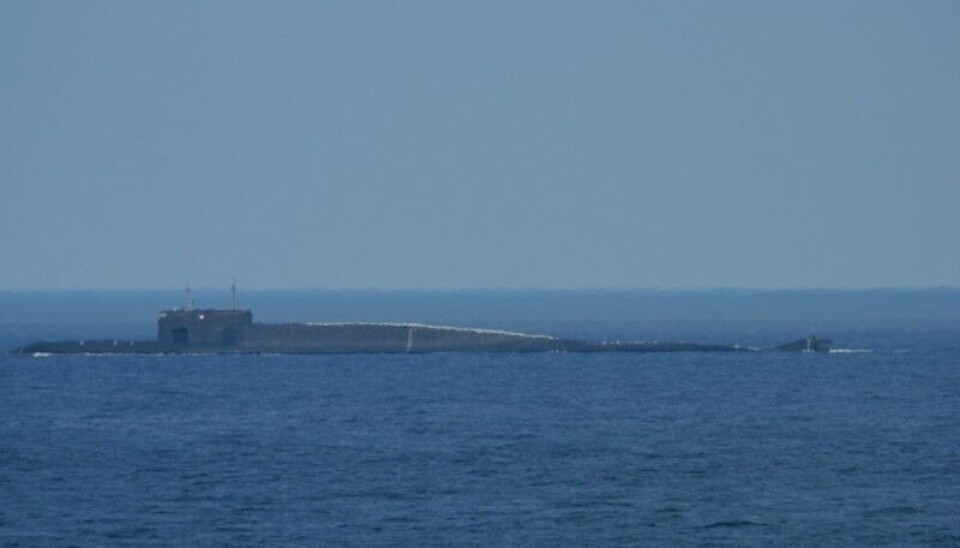 A Delta-IV class ballistic missile submarine in the Barents Sea. Photo: Thomas Nilsen