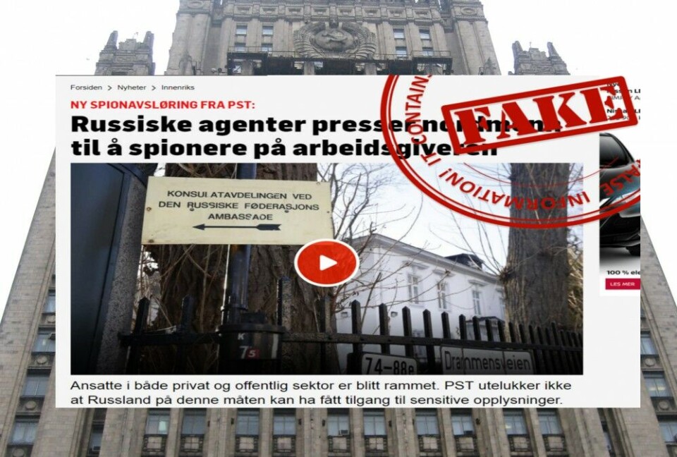 Russian Foreign Ministry lists this TV2 report on its portal. Photo collage: mid.ru / Thomas Nilsen