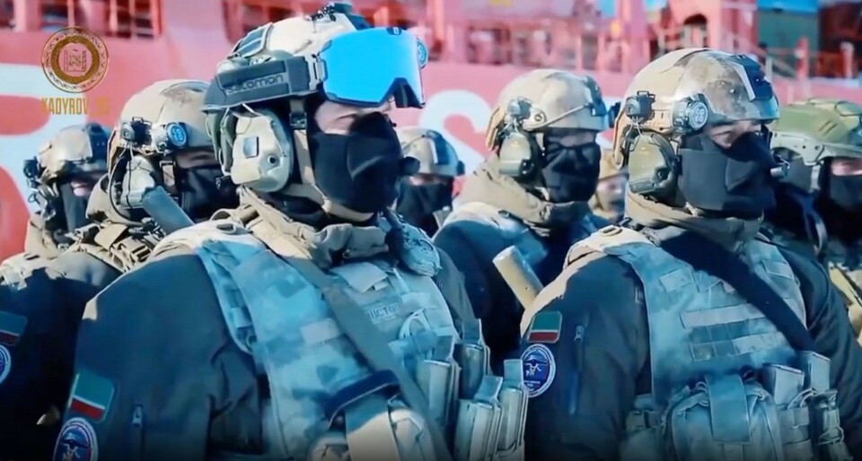 Chechen special forces on Yenisey River. Screenshot from video