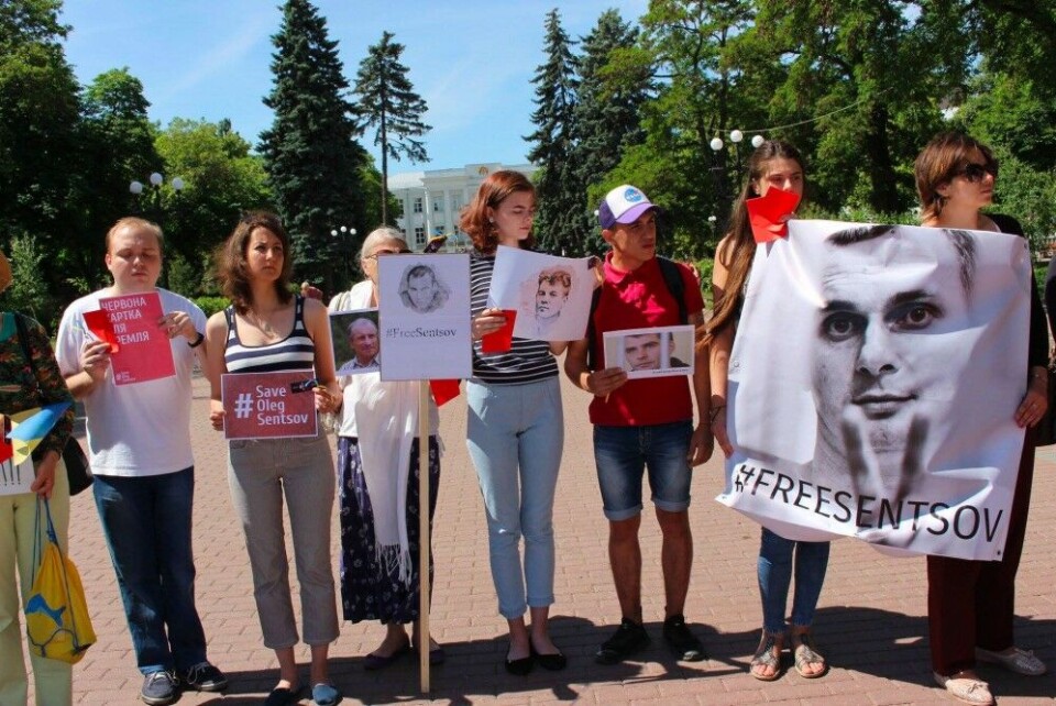 Supporters demand the release of Oleg Sentsov. Photo: Facebook page Free Oleg Sentsov