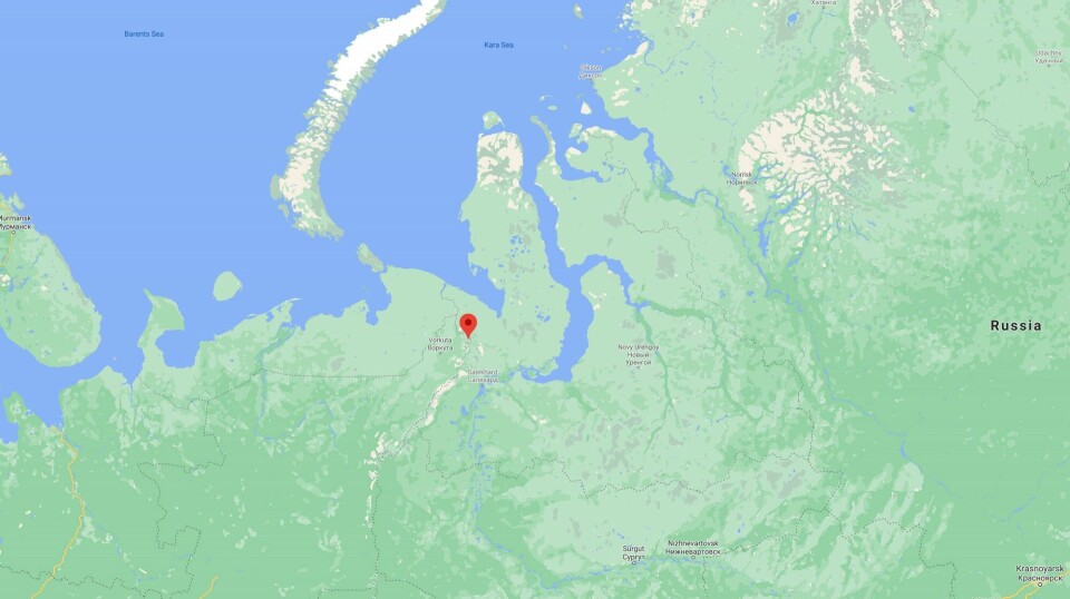 The MGU glacier was located at 67 degrees North. Map by Google Maps/Barents Observer