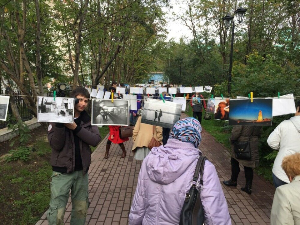 This small downtown park has been the key place for rallies and protest meetings in Murmansk. Photo: Atle Staalesen