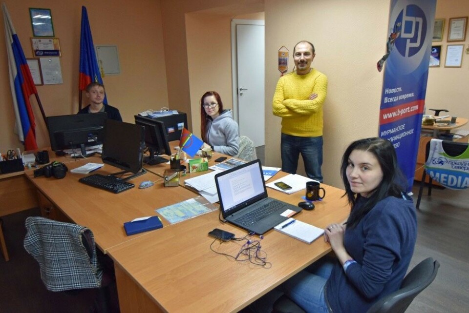 Gorodetsky (second right) has been editor-in-chief of B-port since 2005. Photo: Thomas Nilsen
