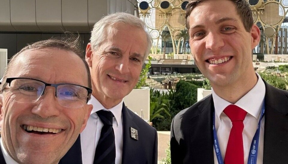 Norway’s three leading men at COP28: Foreign Minister Espen Barth Eide, PM Jonas Gahr Støre and Minister of Climate and Environment Andreas Bjelland Eriksen. Photo: Norwegian Government at Flickr