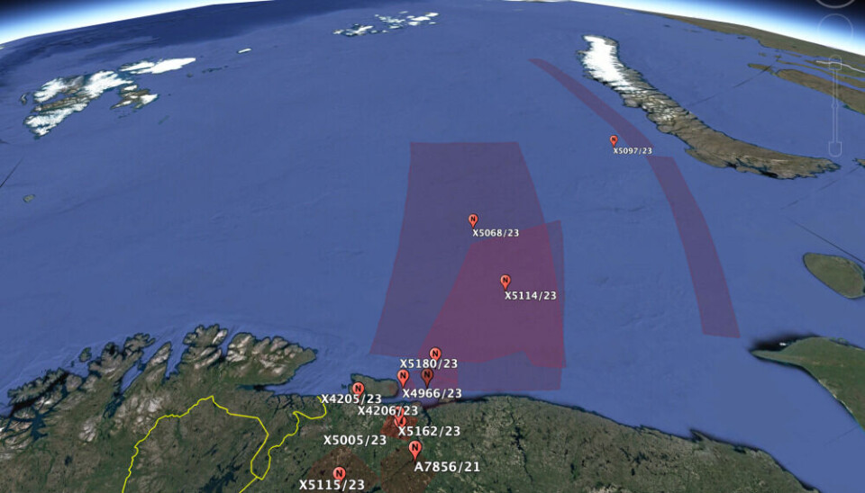 Russia warns civilian air traffic to stay away from the red-marked areas until May 24 and 26. Map generated from Notammap.net and Google Earth