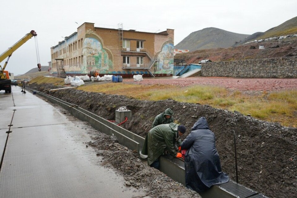 Reconstruction of the infrastructure in Barentsburg, Svalbard. Photo: Thomas Nilsen