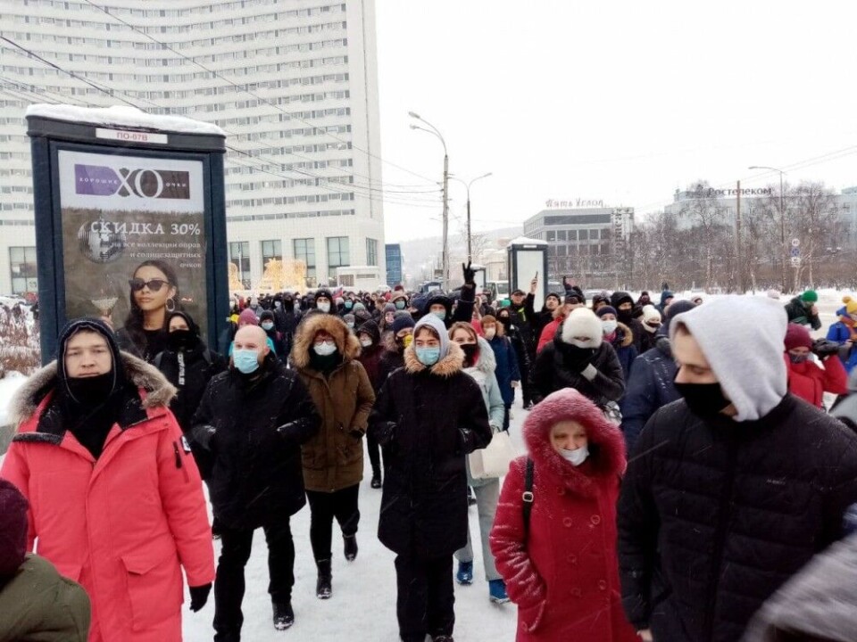 Five Corners Square in Murmansk. Photo: @teamnavalny_mur / Twitter