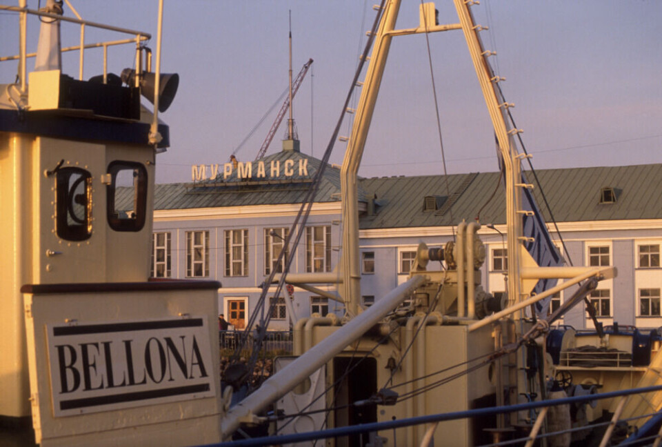 The environmental group Bellona has worked in Russia since the early 1990s. Here from a visit to Murmansk with the organization's expedition vessel in 1992.