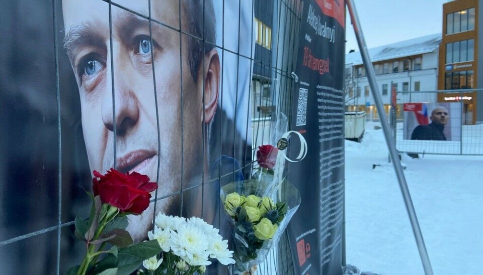 Aleksei Navalny is remembered in Kirkenes, Norway. Photo: Thomas Nilsen
