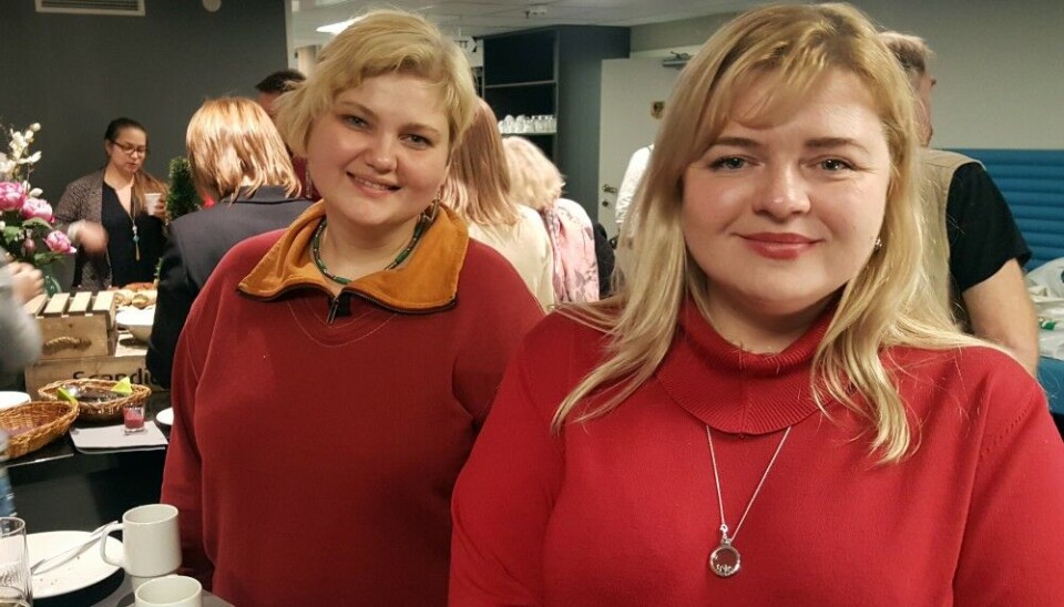 Two of the journalists in the network, Anna Kireeva (right) and Tatiana Britskaya at a previous gathering for reporters. Photo: Thomas Nilsen