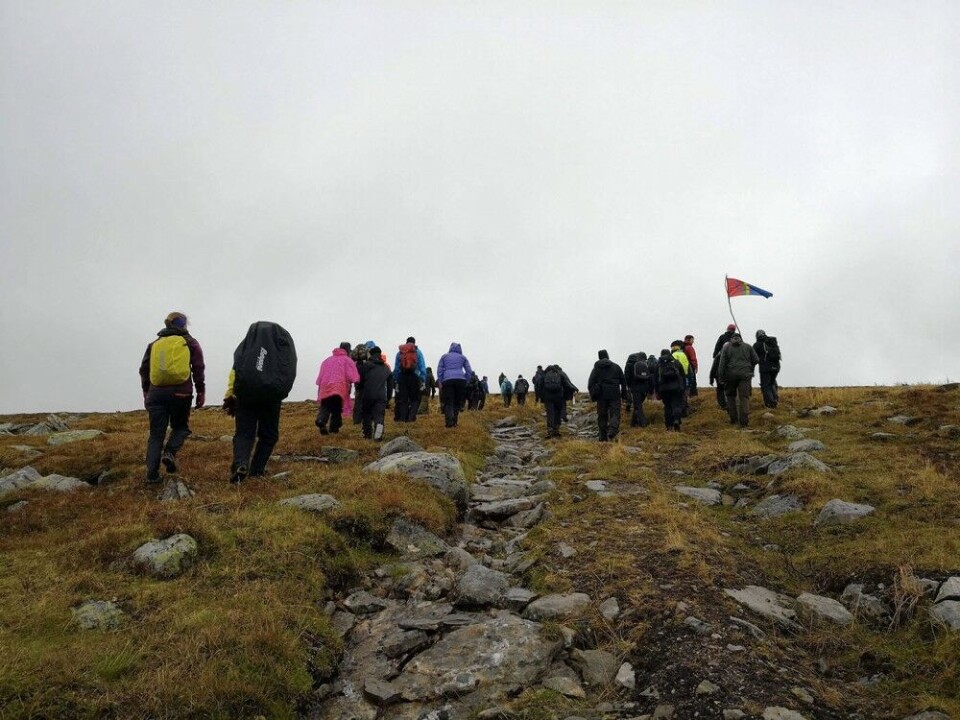 Local groups assemble on the Nasa mountain to express opposition to mining plans. Photo: Marianne Hofman