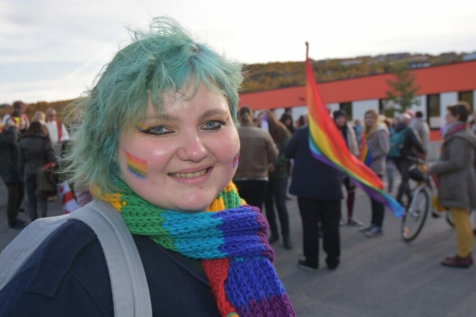 Tatyana Britskaya is Novaya Gazeta’s correspondent in Murmansk. Here from the Barents Pride event in Kirkenes, Norway. Photo: Thomas Nilsen