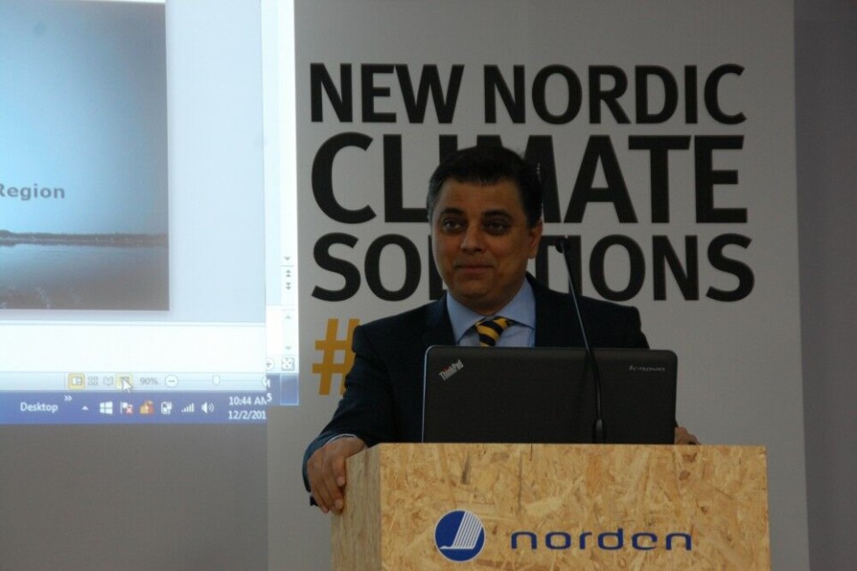 Ash Sharma from NEFCO argues that the practice of industrial symbiosis should be applied in more countries. Photo: Rebecka Snefuglli Sondell