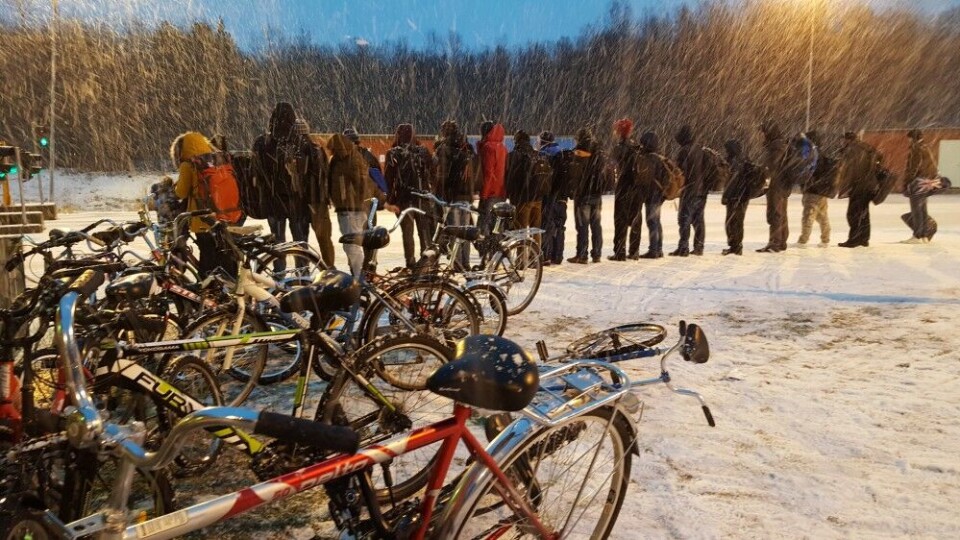 Last winter, some 5,500 asylum seekers came biking across the border from Russia. Photo: Thomas Nilsen