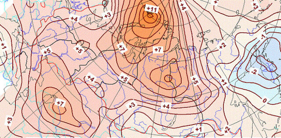 Anomalies of air temperatures (compared to norm from 1961-1990) in December-February 2015-2016. Meteoinfo.ru