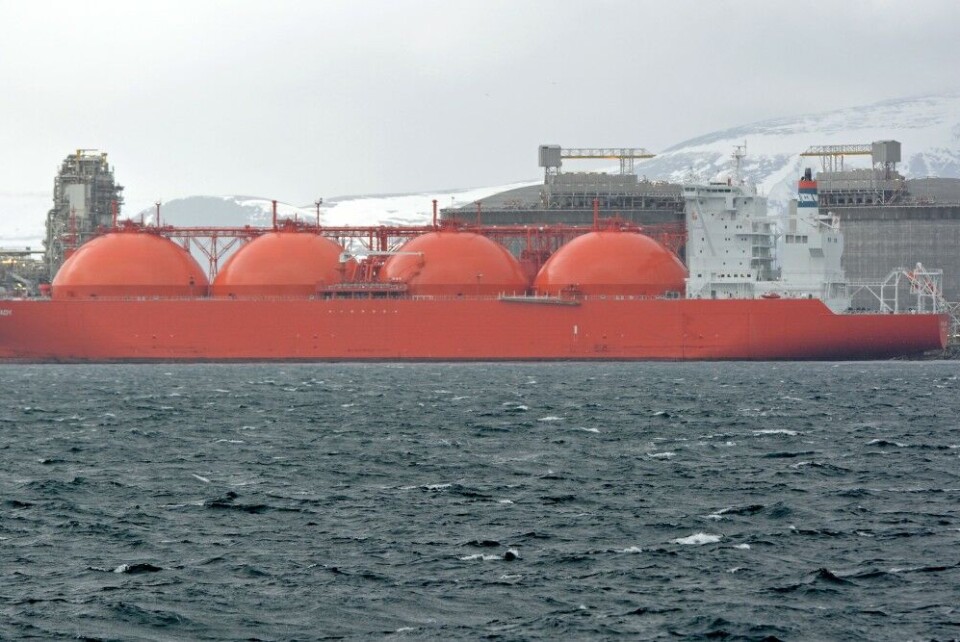 LNG-tanker at Melkøya outside Hammerfest, the world’s northernmost processing plant for natural gas. Photo: Thomas Nilsen