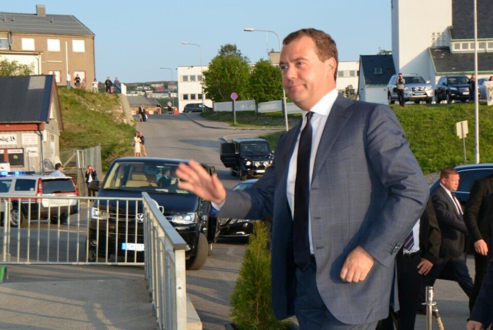 In 2013, Dmitry Medvedev attended the 20th anniversary of the Barents Cooperation in Kirkenes, Norway. Photo: Thomas Nilsen