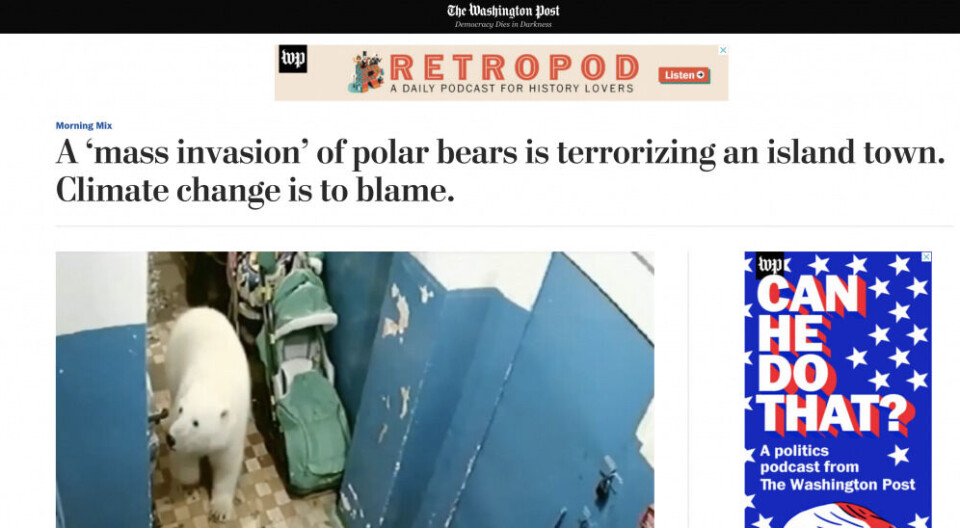 Screenshot of the Washington Post