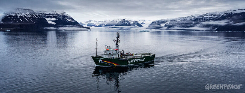Greenpeace vessel 'Arctic Sunrise' sailing in the waters near Svalbard. Photo: Greenpeace