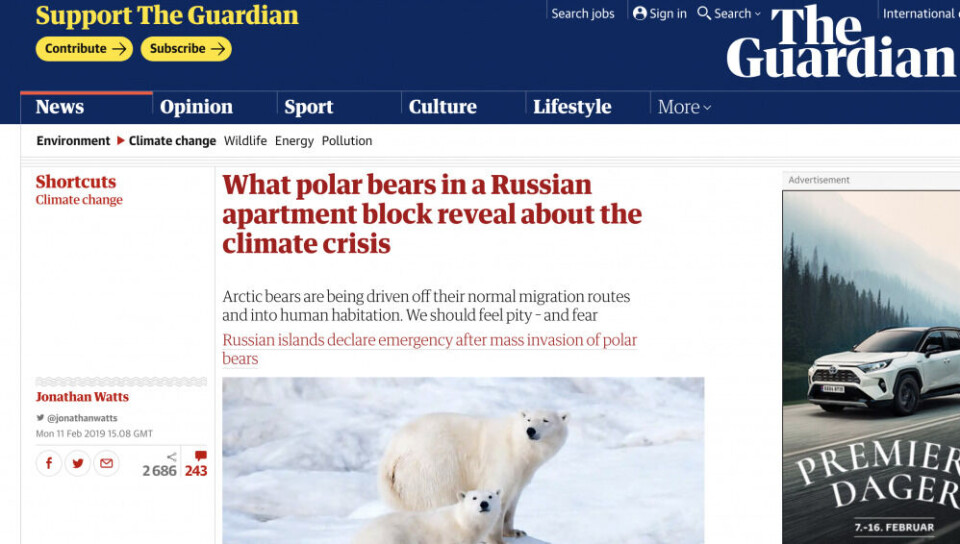 Screenshot of the Guardian