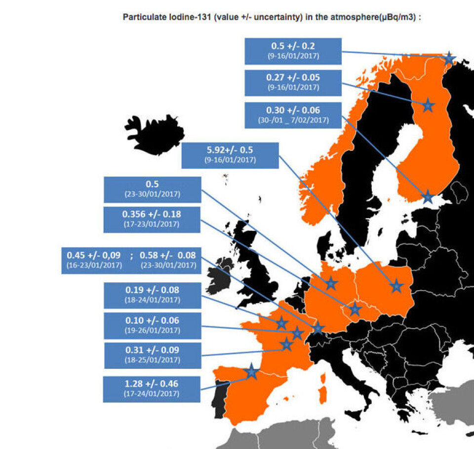 Map by Institute de Radioprotection et de Süreté Nucléaire.