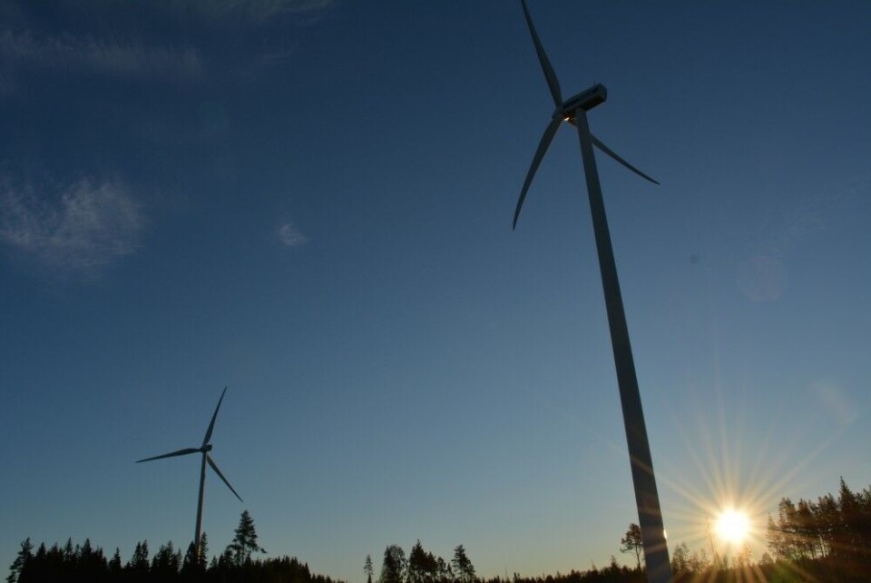 Wind power now accounts for 12 percent of Sweden's total energy consumption. Photo: Atle Staalesen