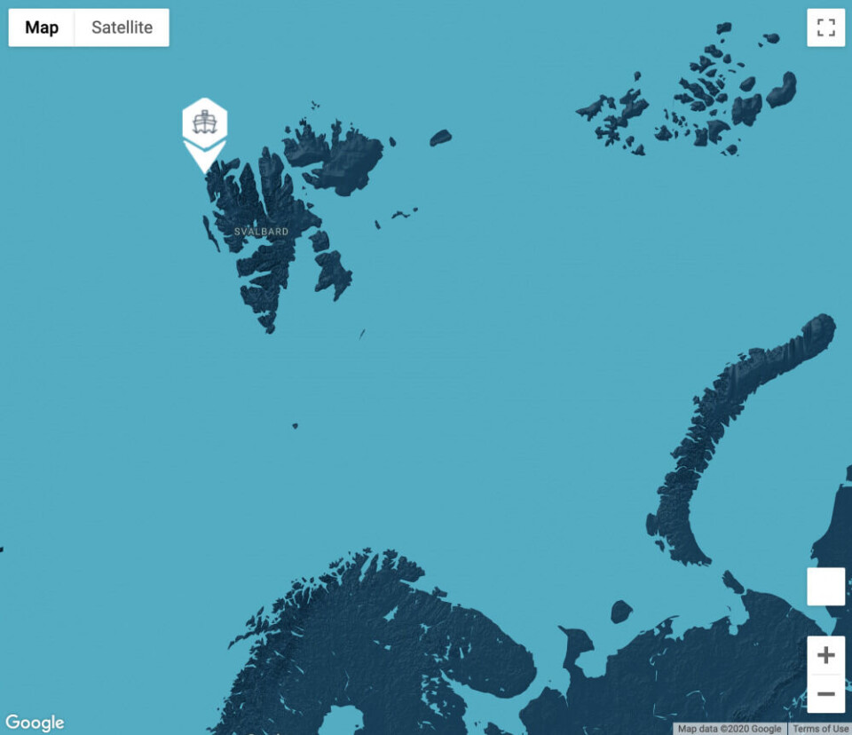The map shows the position of Le Boréal on August 6. Screenshot from Ponant’s web portal
