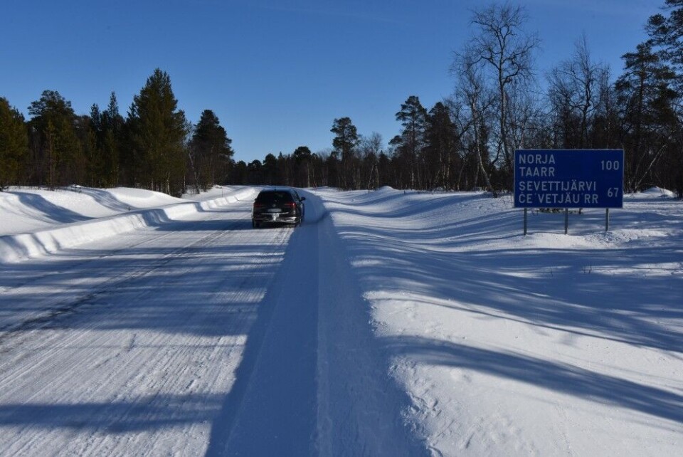 National Road 92 goes from Kaamanen to Näätämö via Sevettijärvi. Photo: Thomas Nilsen