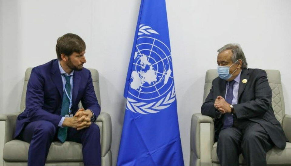 Ruslan Edelgeriev met with UN General Secretary Antonio Guterres. Photo. Roshydromet