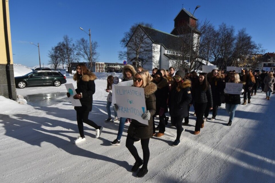 «Climate strike for the future.» Photo: Thomas Nilsen