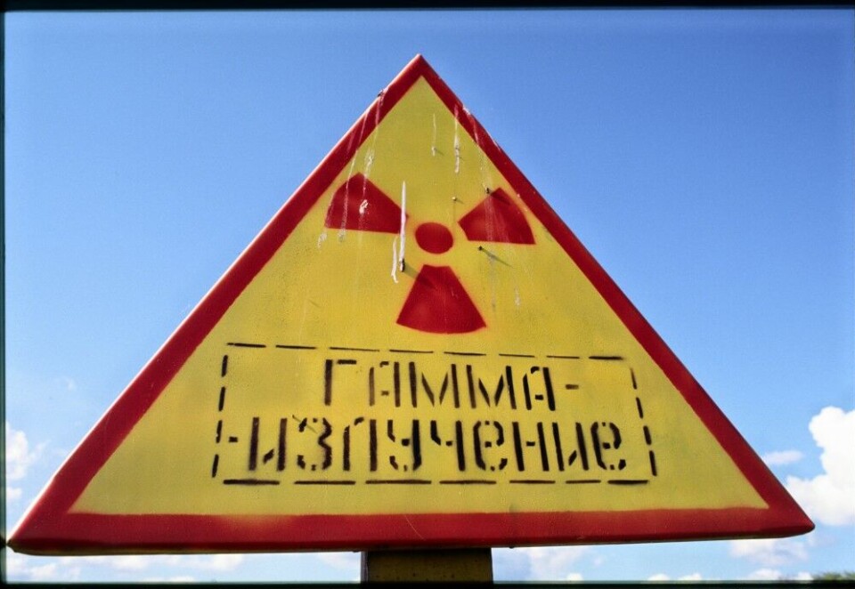 Radiation warning sign. Photo: Thomas Nilsen