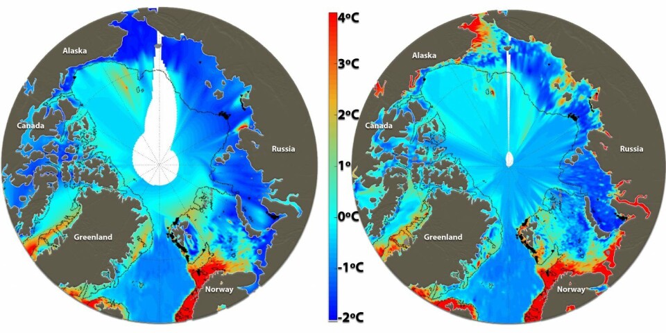 There are effectively only two seasons in the High Arctic: a long winter and a milder summer season. Arctic Ocean bottom water temperatures vary greatly from winter to summer season. This is also evident in the study area offshore Svalbard. (B. Ferré/CAGE, UiT)