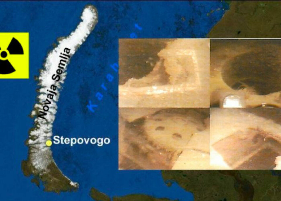 The reactors, the submarine K-27 and about 17,000 containers with radioactive waste were dumped on the east side of Novaya Zemlya. Map: Barents Observer